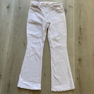 L'AGENCE White High-Rise Flare Jeans, Size 28